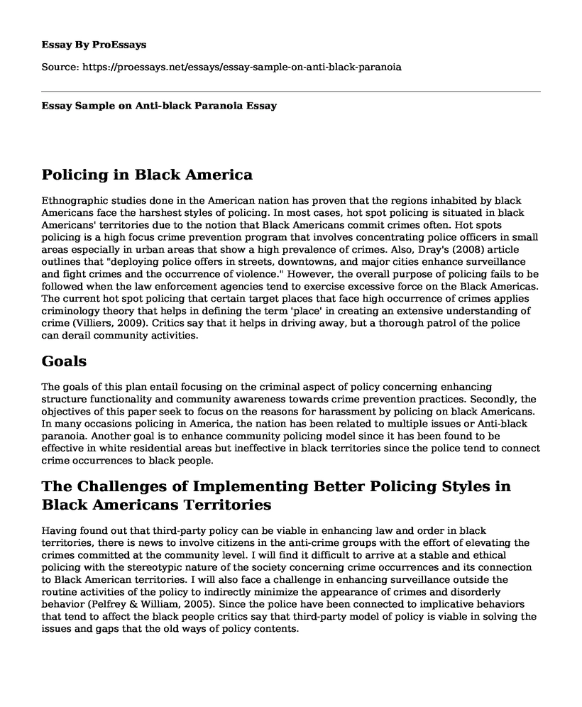 Essay Sample on Anti-black Paranoia