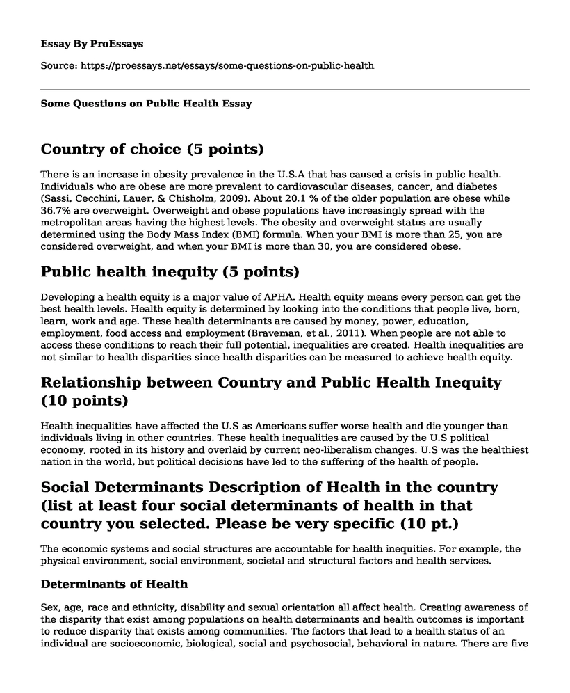 Some Questions on Public Health