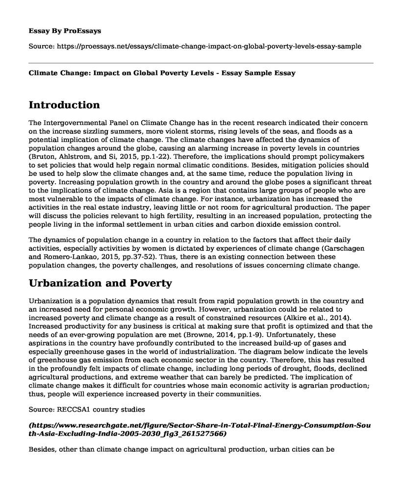 Climate Change: Impact on Global Poverty Levels - Essay Sample