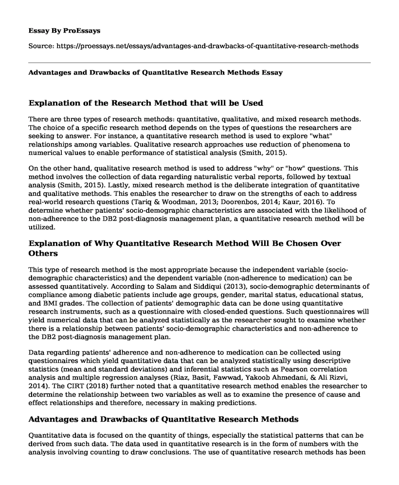 Advantages and Drawbacks of Quantitative Research Methods