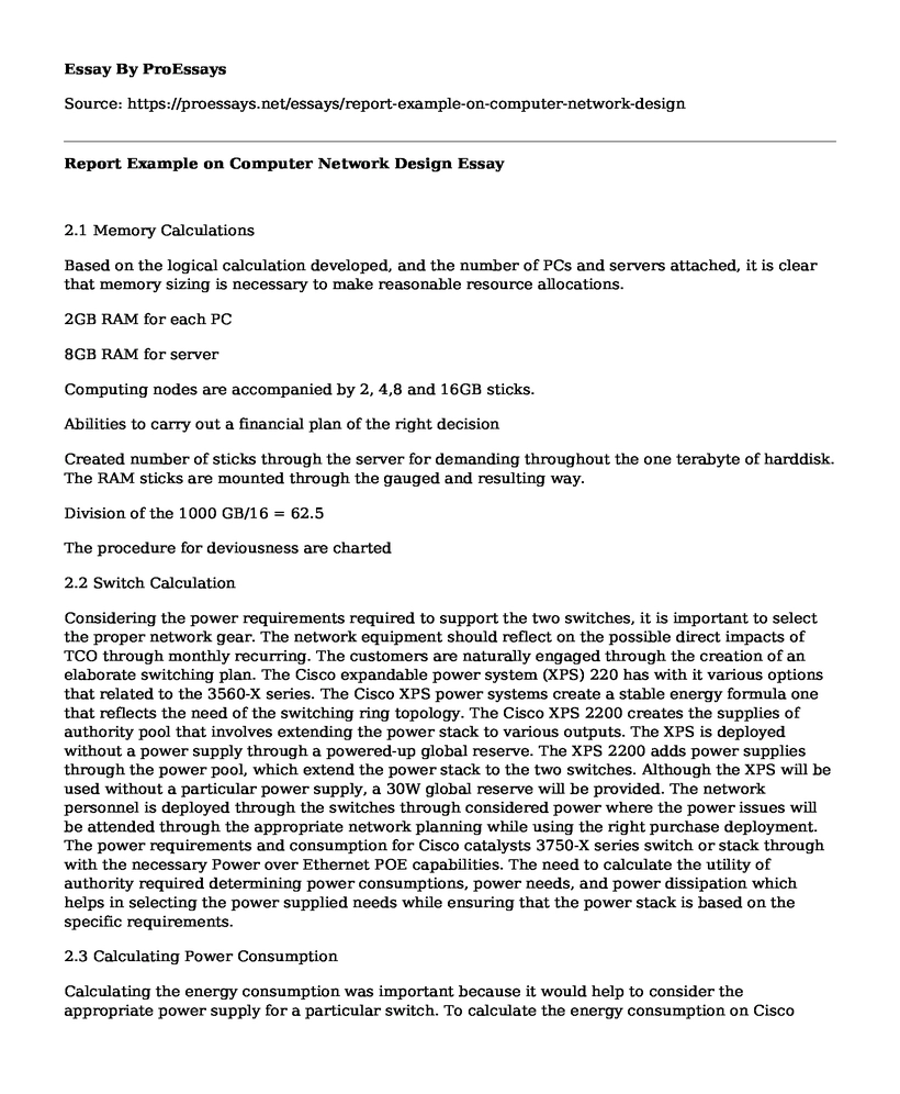 Report Example on Computer Network Design