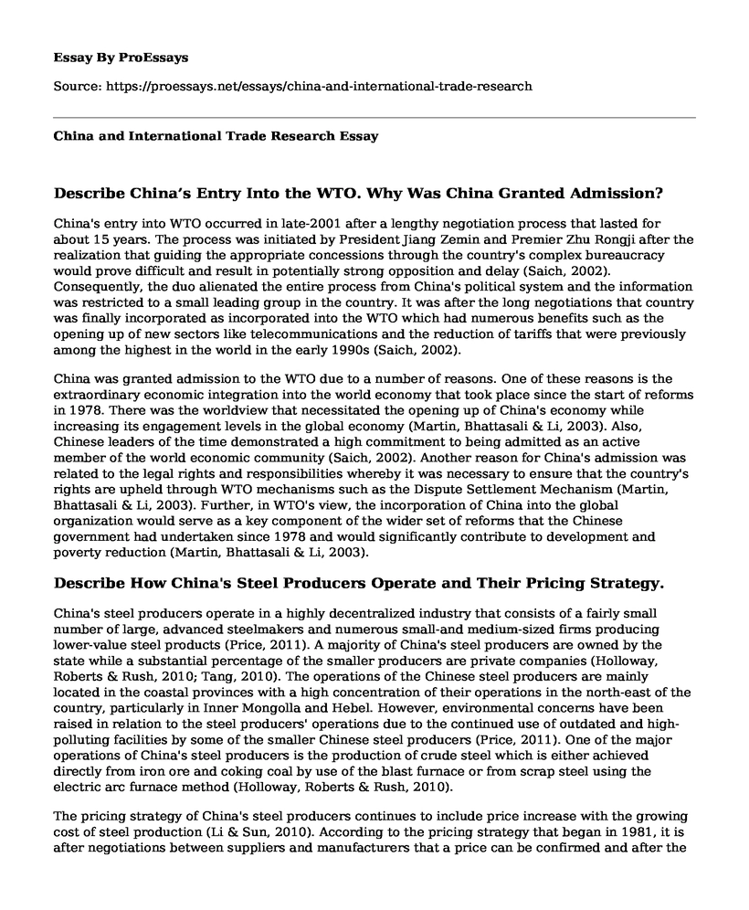 China and International Trade Research
