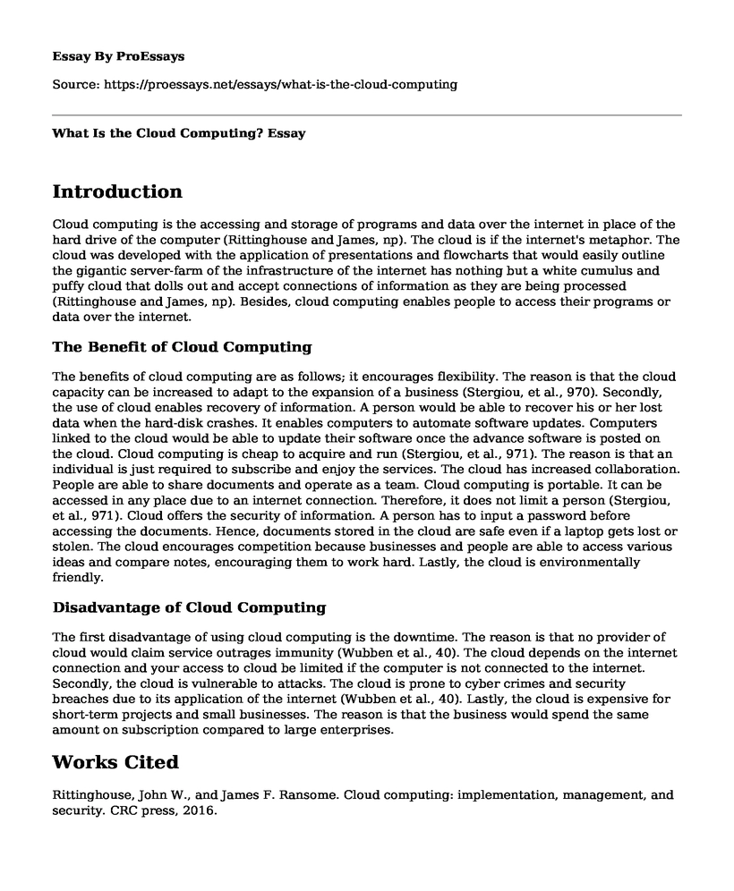 What Is the Cloud Computing?