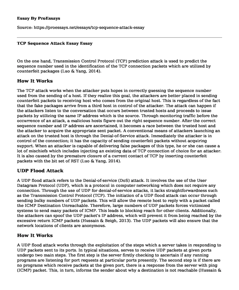 TCP Sequence Attack Essay