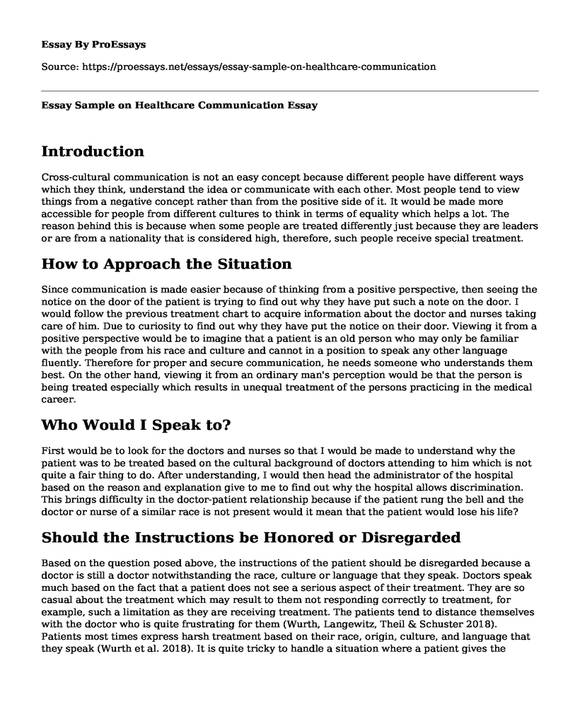 Essay Sample on Healthcare Communication