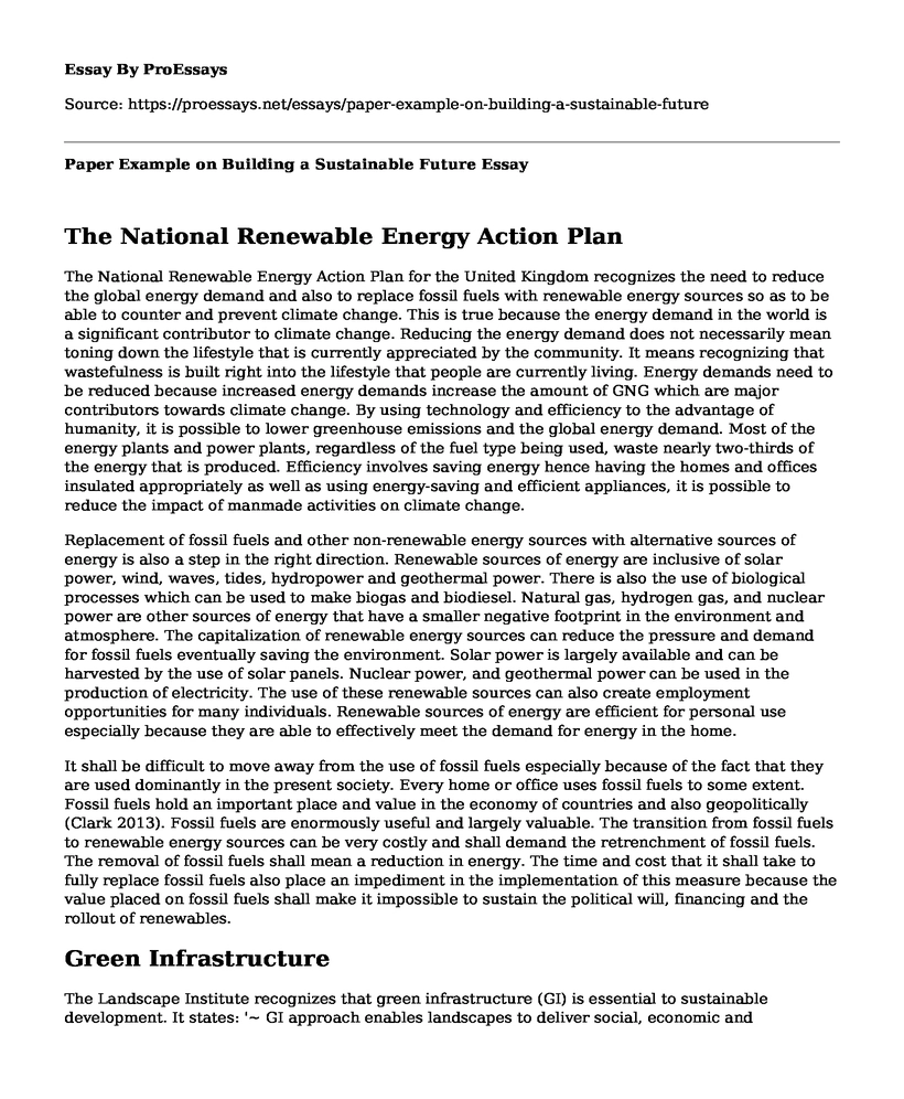 Paper Example on Building a Sustainable Future