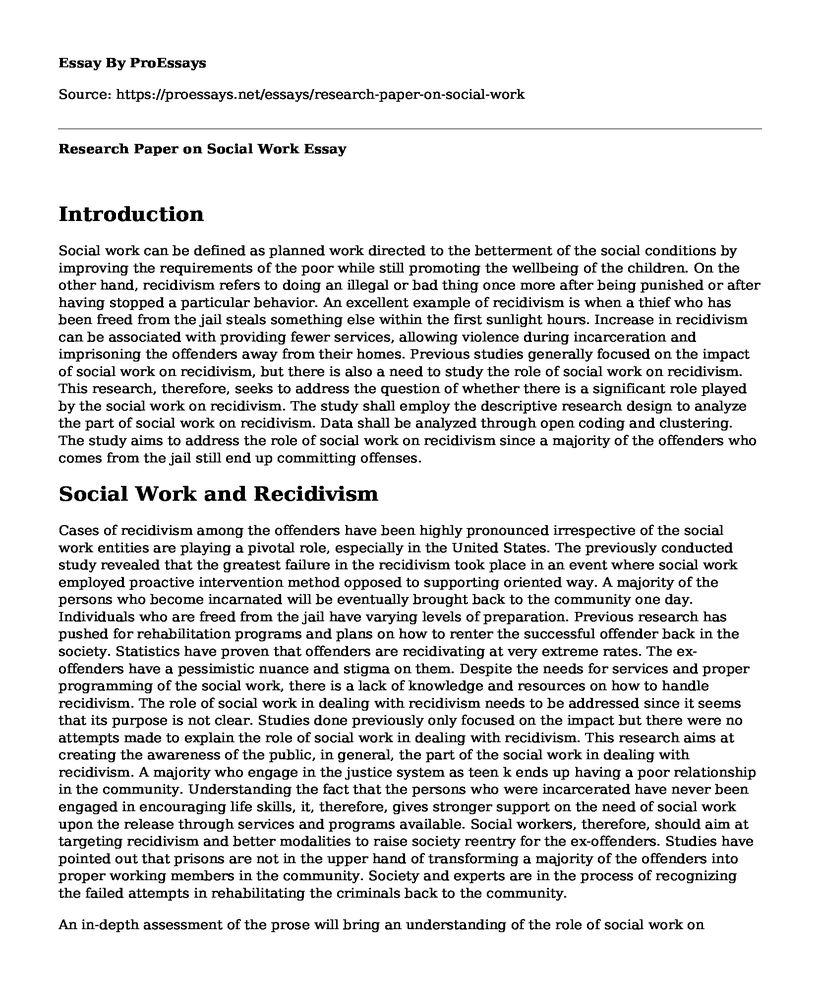 Research Paper on Social Work