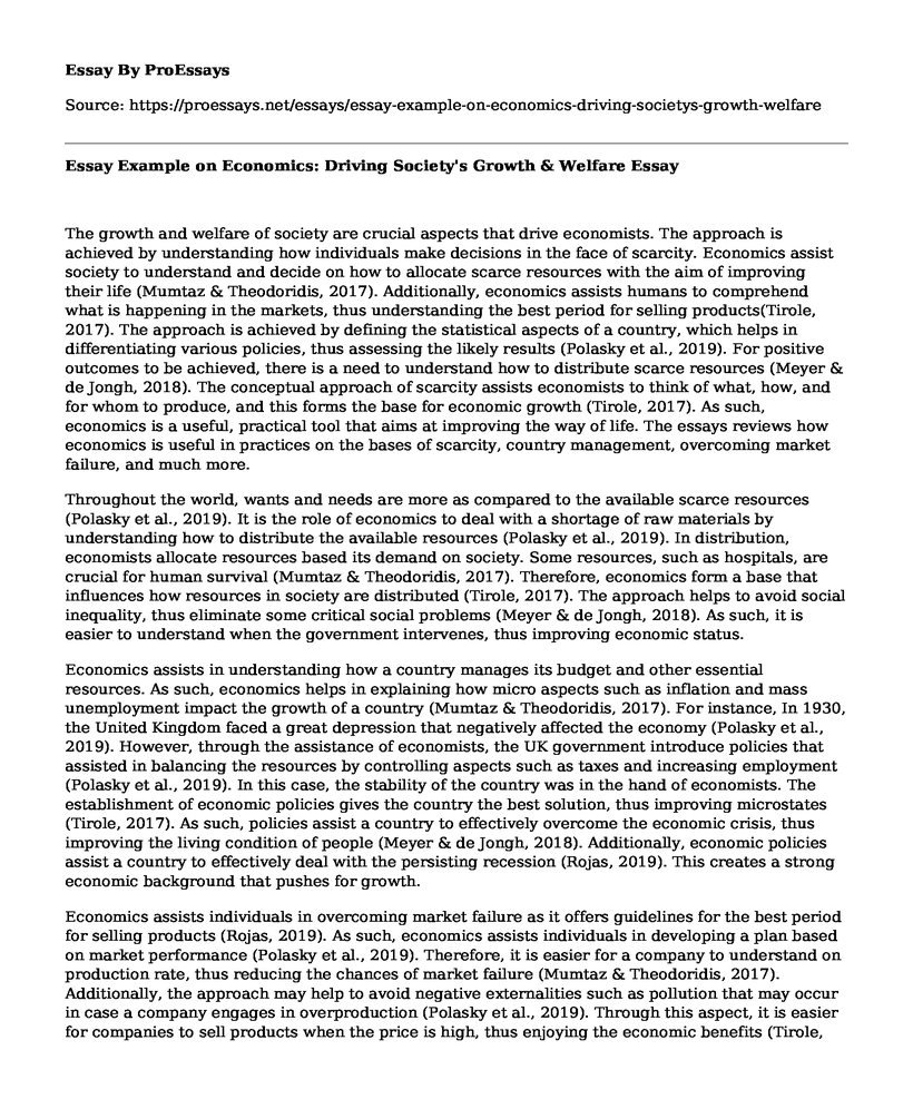 Essay Example on Economics: Driving Society's Growth & Welfare