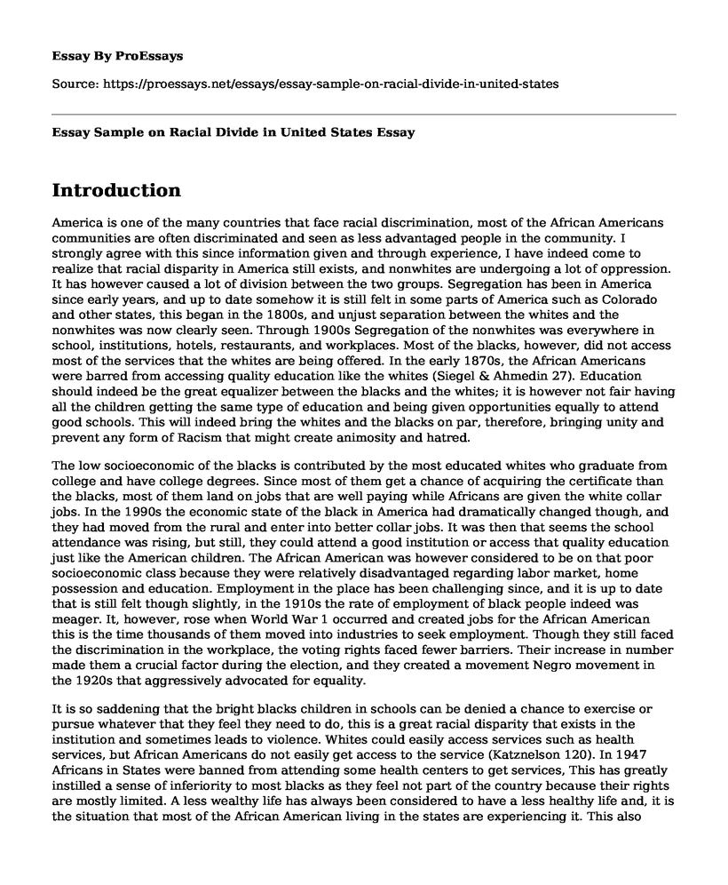 📗 Essay Sample on Racial Divide in United States - Free Essay, Term ...