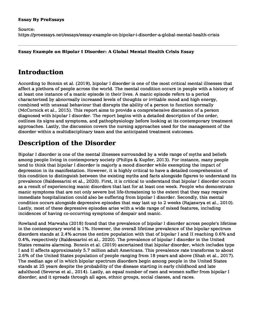 introduction for bipolar disorder essay
