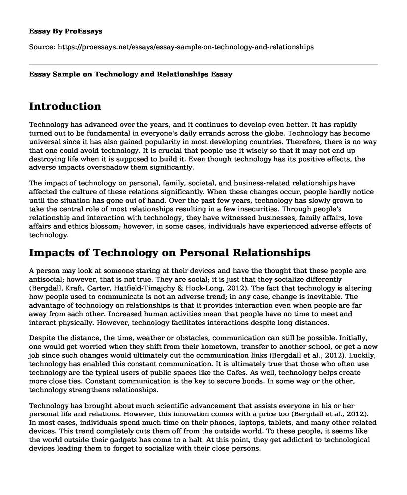 essay on technology and relationships