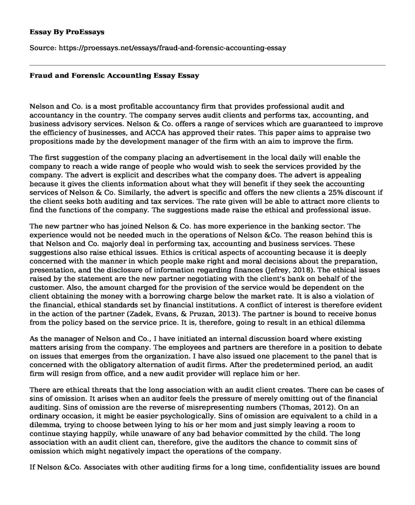 Fraud and Forensic Accounting Essay