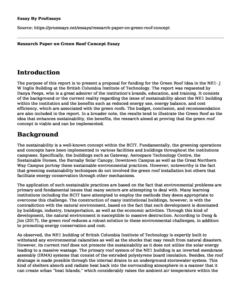 Research Paper on Green Roof Concept