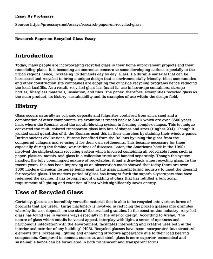 Research Paper on Recycled Glass