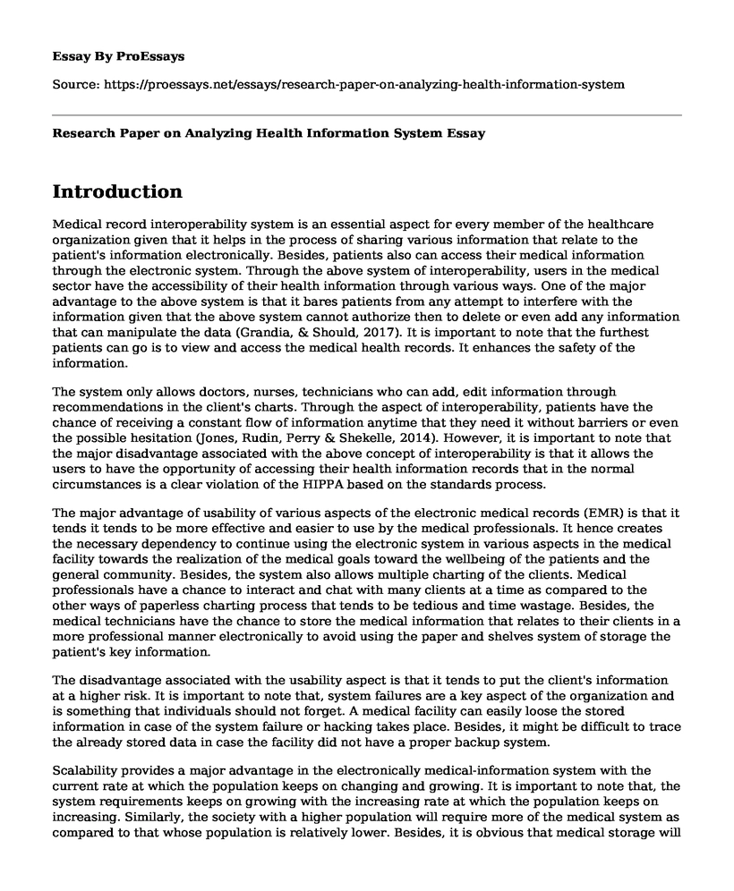 Research Paper on Analyzing Health Information System