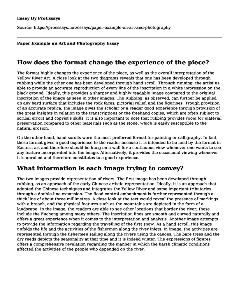 Paper Example on Art and Photography