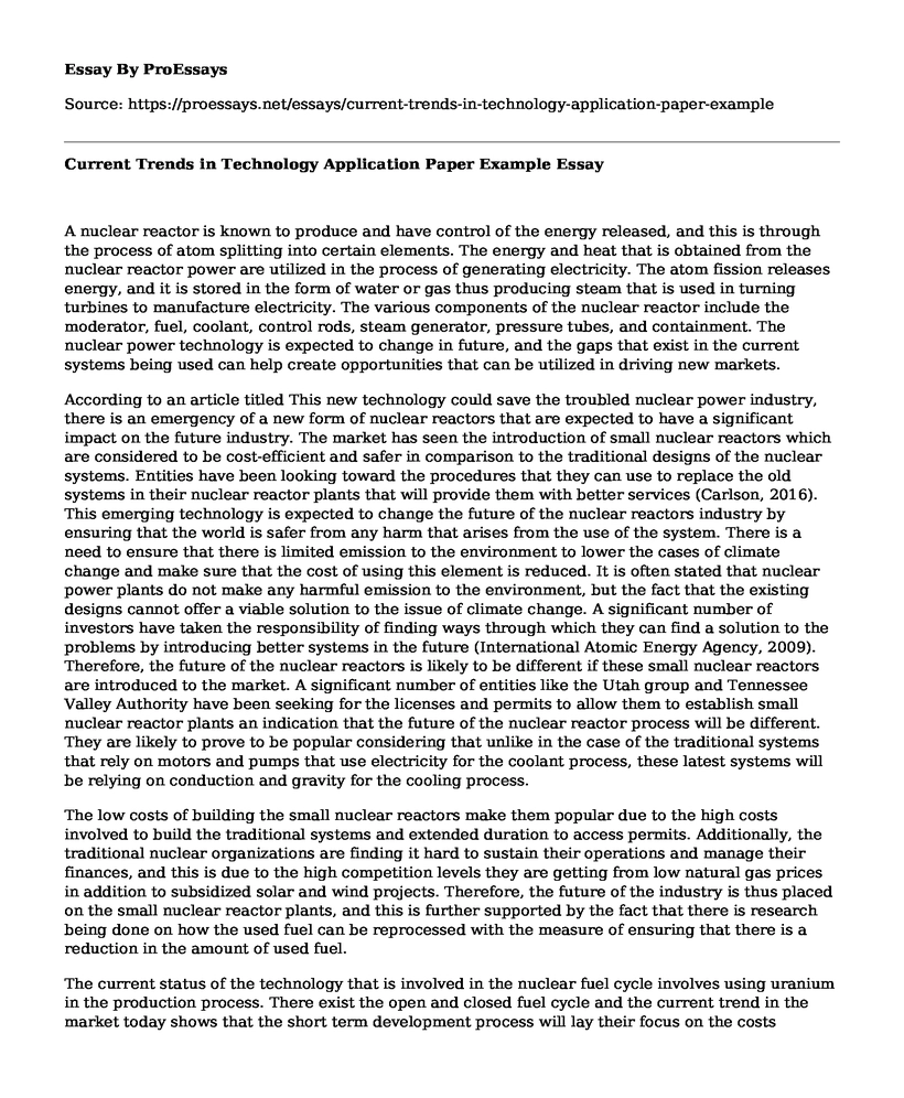 Current Trends in Technology Application Paper Example