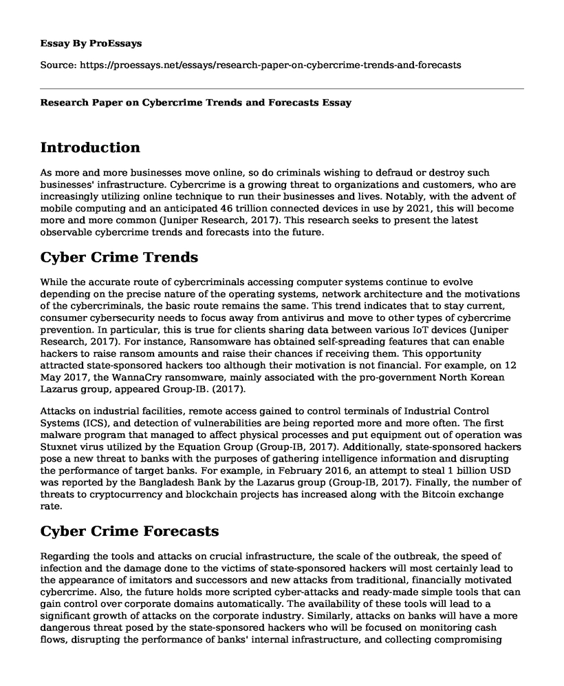 Research Paper on Cybercrime Trends and Forecasts