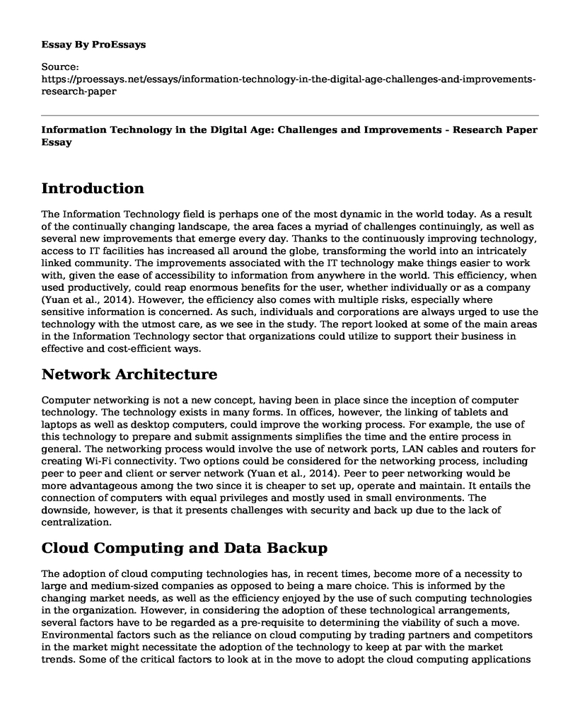 Information Technology in the Digital Age: Challenges and Improvements - Research Paper