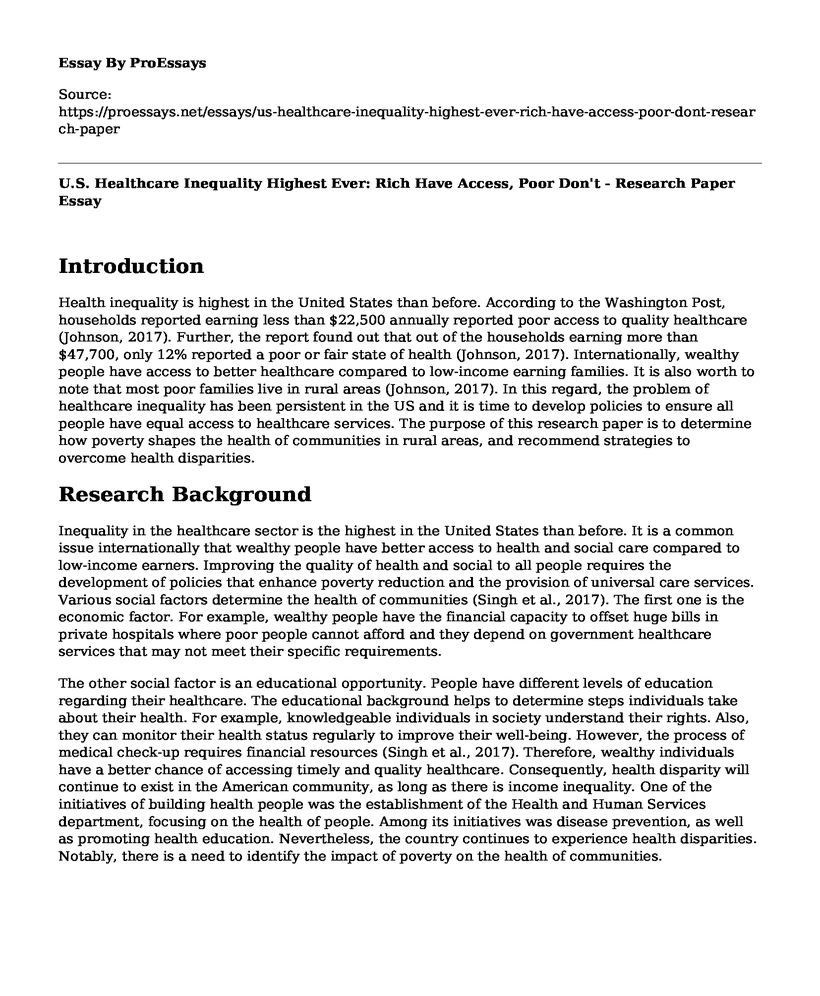 U.S. Healthcare Inequality Highest Ever: Rich Have Access, Poor Don't - Research Paper