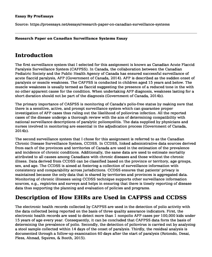 Research Paper on Canadian Surveillance Systems