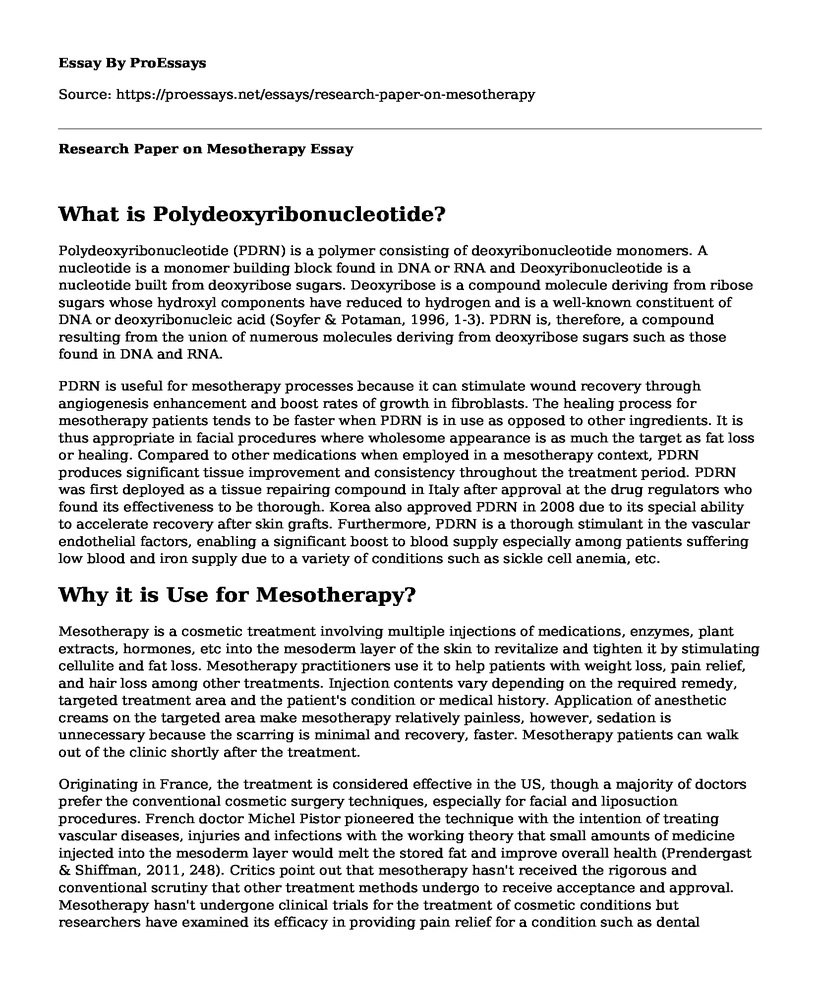 Research Paper on Mesotherapy 