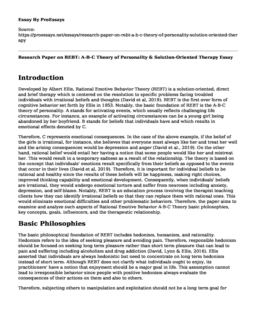 📌 Research Paper On REBT: A-B-C Theory Of Personality & Solution ...