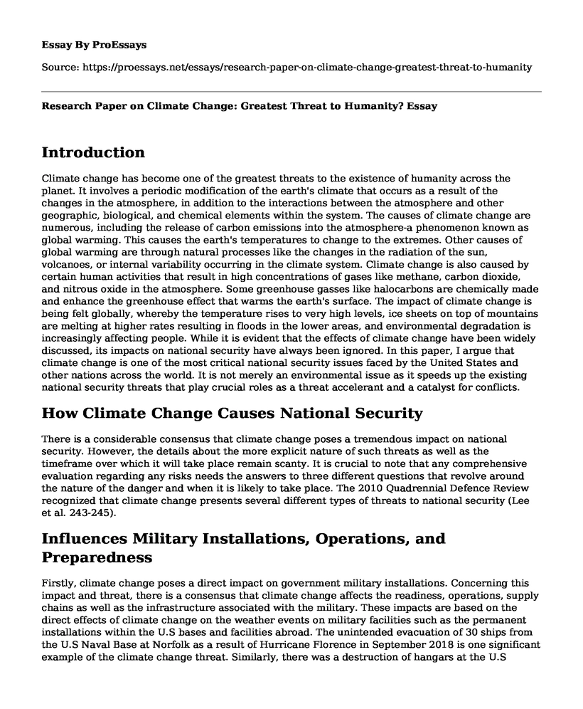 Research Paper on Climate Change: Greatest Threat to Humanity?