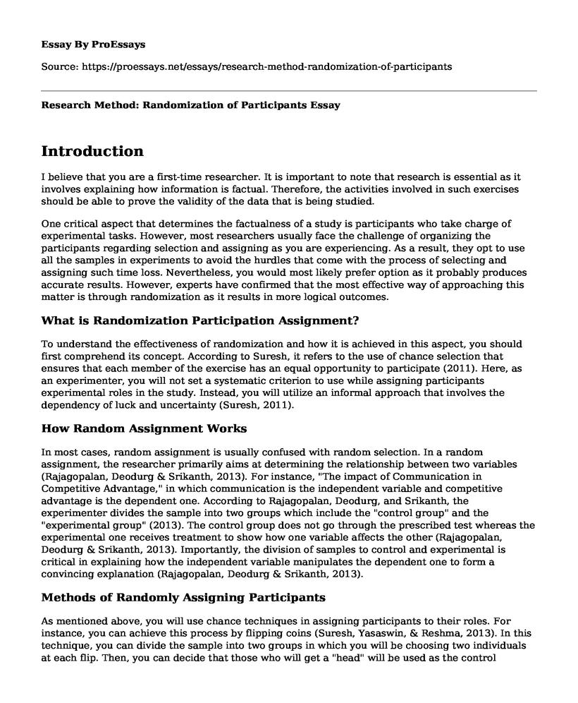  Research Method Randomization Of Participants Free Essay Term 
