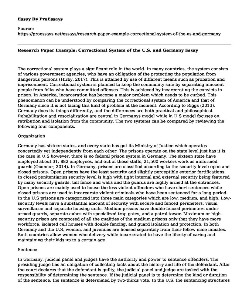  Research Paper Example Correctional System Of The U S And Germany 