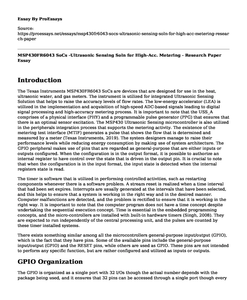 MSP430FR6043 SoCs -Ultrasonic Sensing Soln for High-Acc. Metering - Research Paper