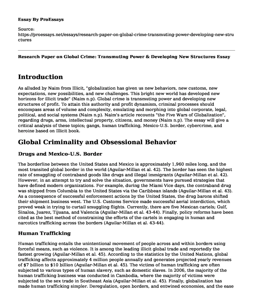 Research Paper on Global Crime: Transmuting Power & Developing New Structures