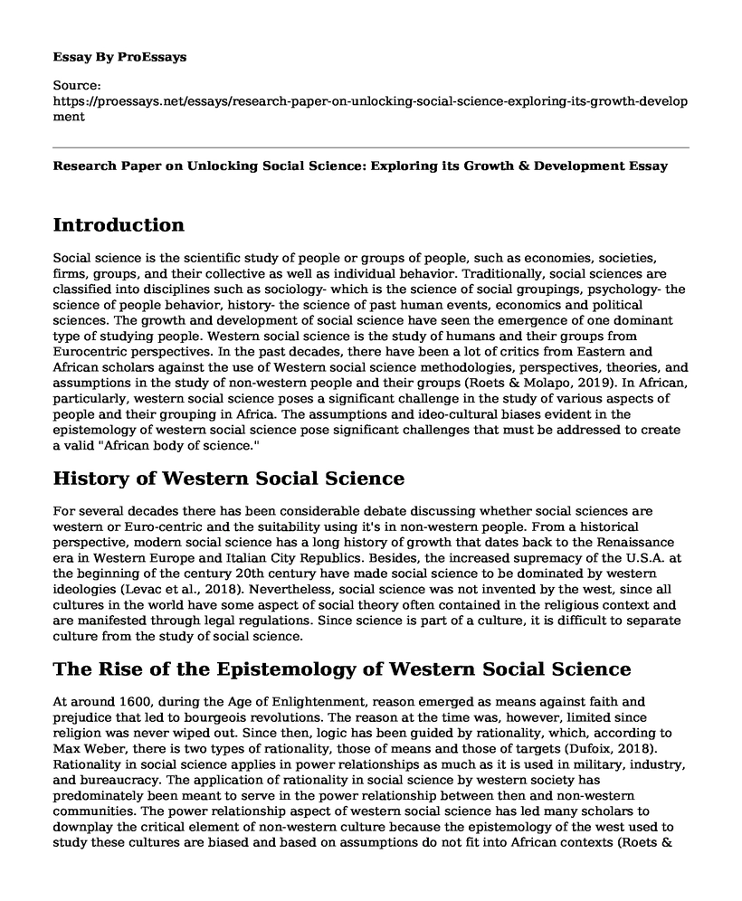 Research Paper on Unlocking Social Science: Exploring its Growth & Development