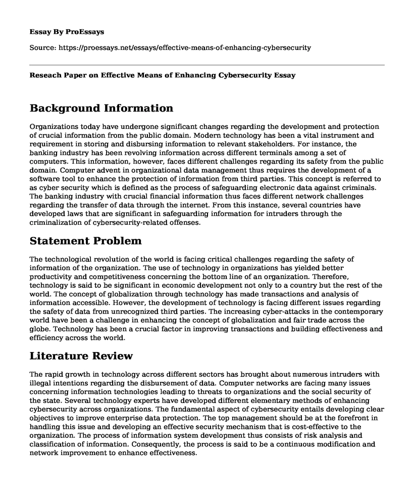 Reseach Paper on Effective Means of Enhancing Cybersecurity