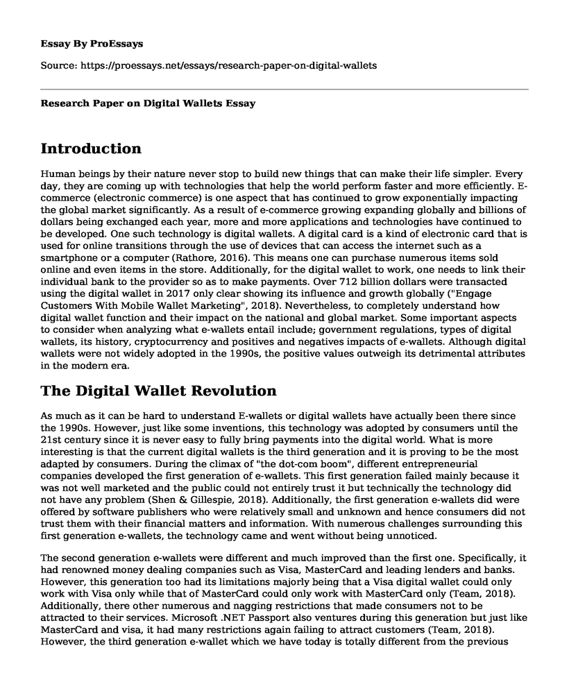 Research Paper on Digital Wallets