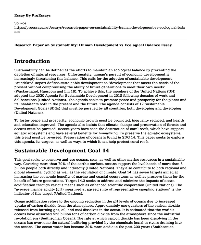 Research Paper on Sustainability: Human Development vs Ecological Balance