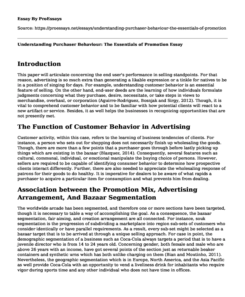 Understanding Purchaser Behaviour: The Essentials of Promotion