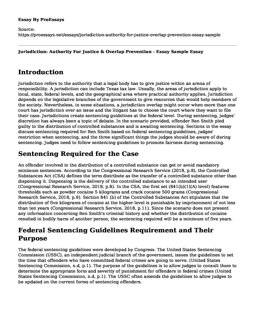 Jurisdiction: Authority For Justice & Overlap Prevention - Essay Sample