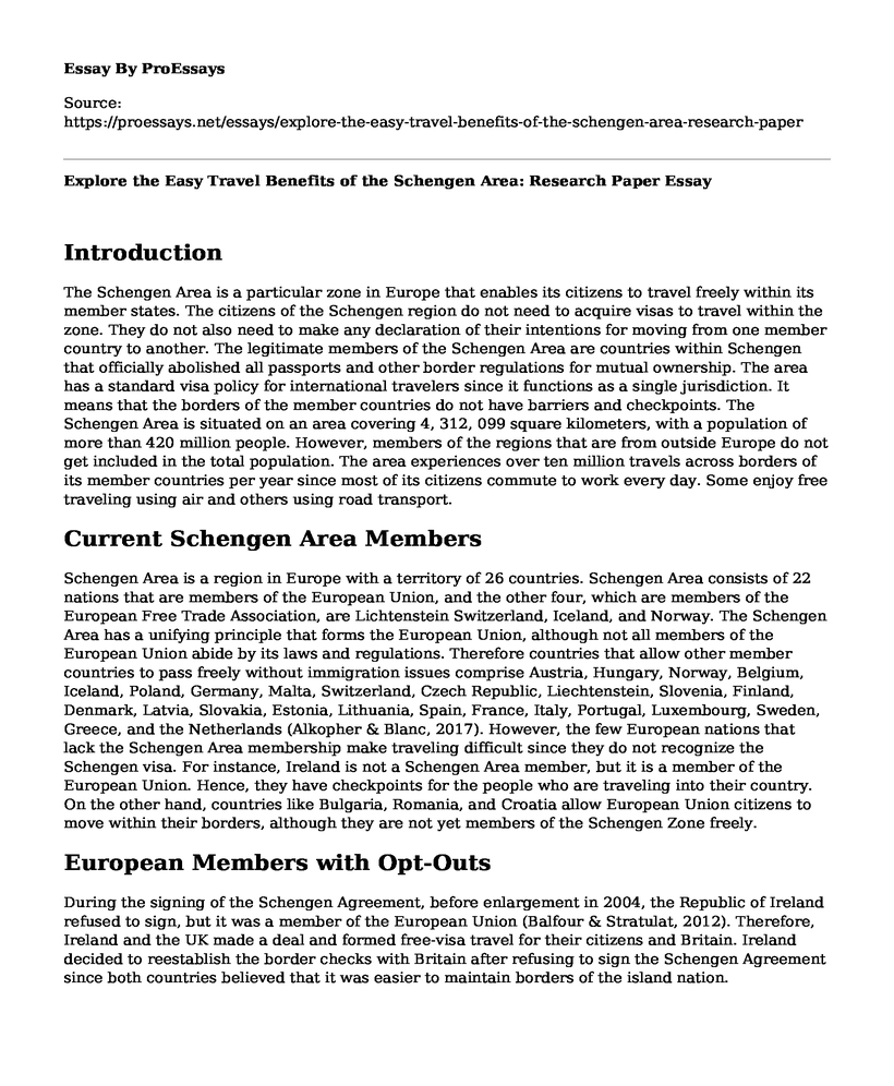 Explore the Easy Travel Benefits of the Schengen Area: Research Paper