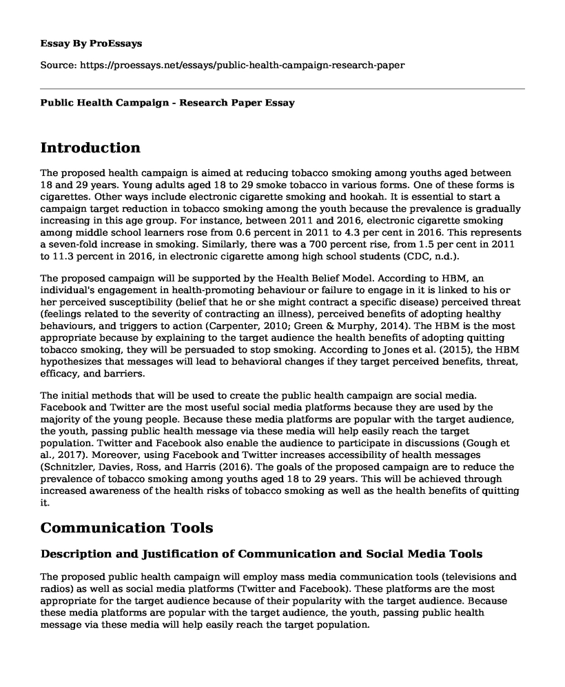 Public Health Campaign - Research Paper
