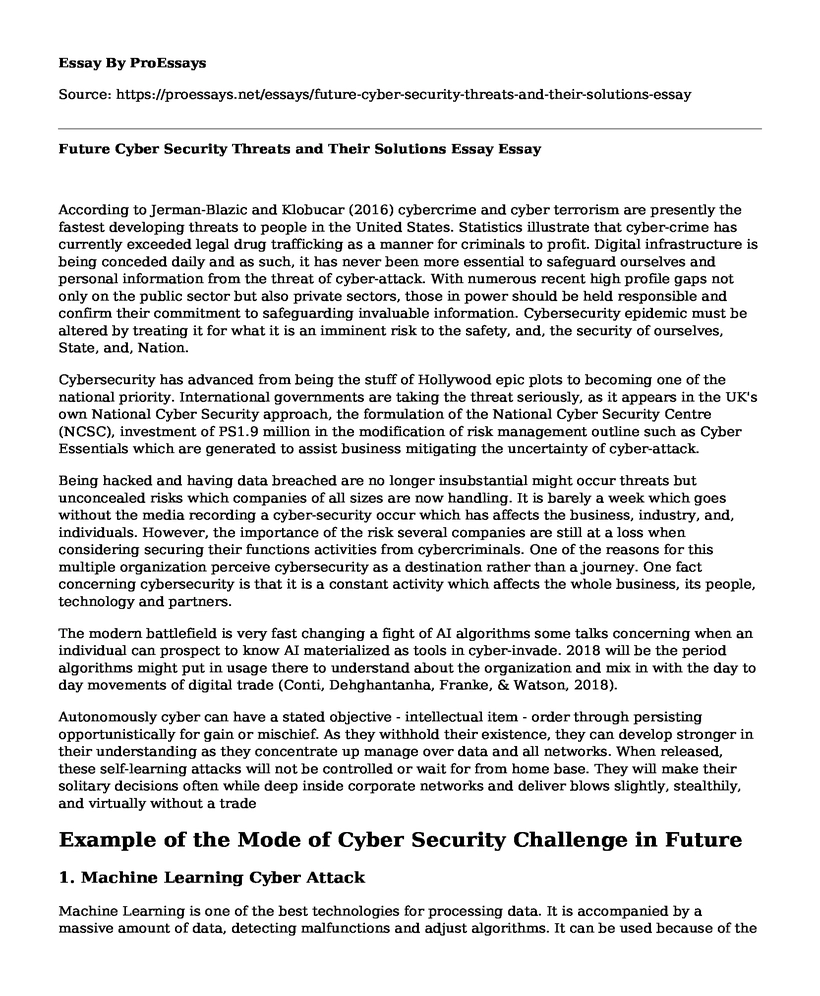 Future Cyber Security Threats and Their Solutions Essay
