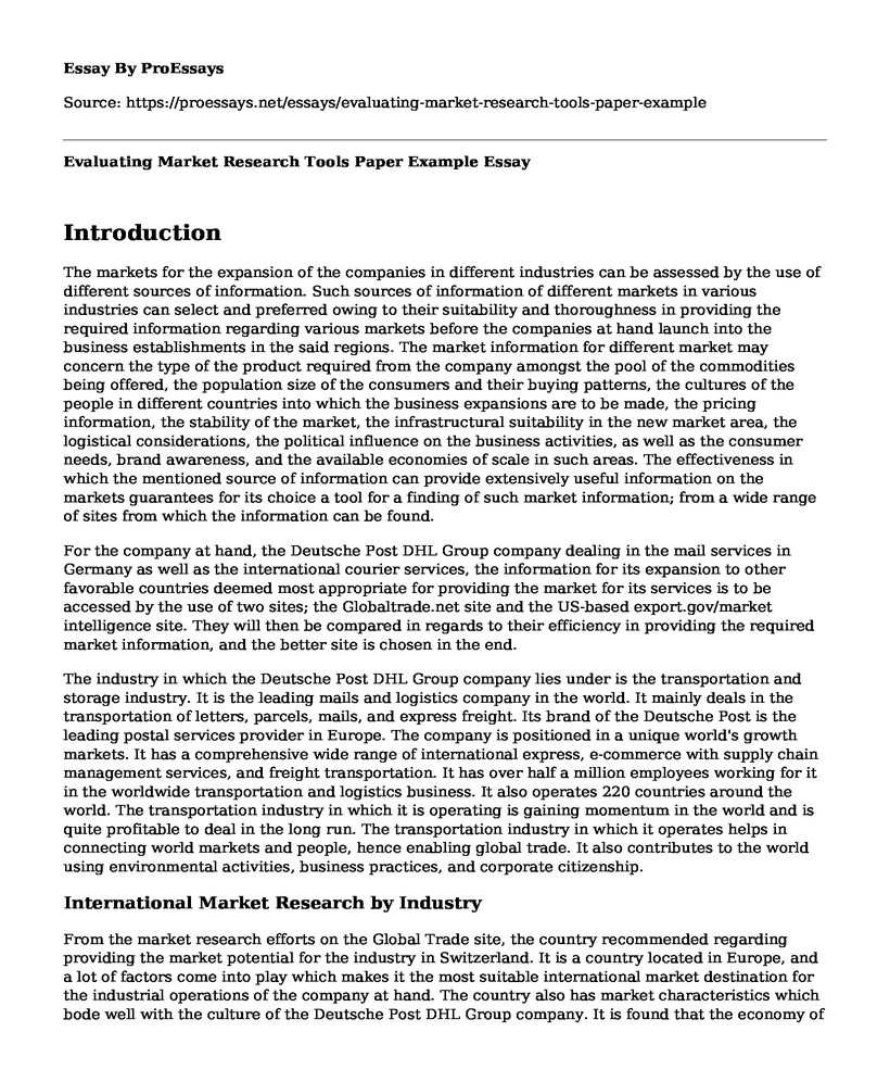 Evaluating Market Research Tools Paper Example