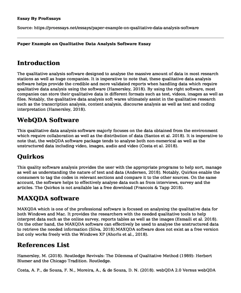 Paper Example on Qualitative Data Analysis Software