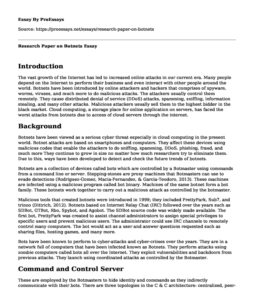 Research Paper on Botnets