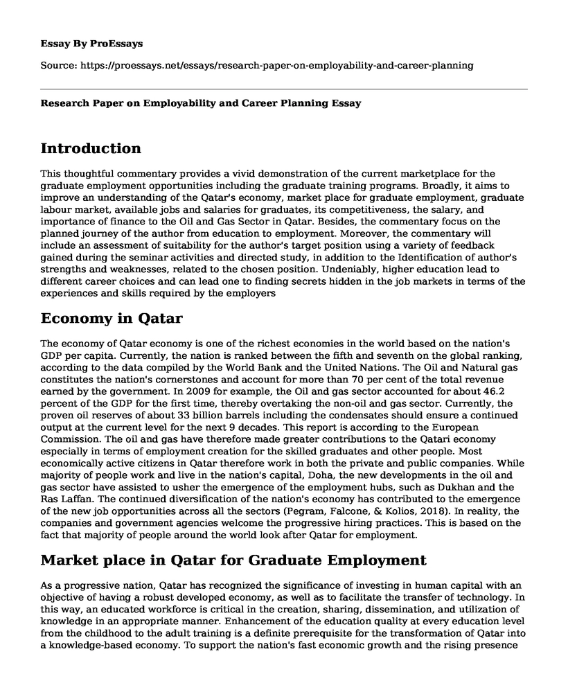 Research Paper on Employability and Career Planning