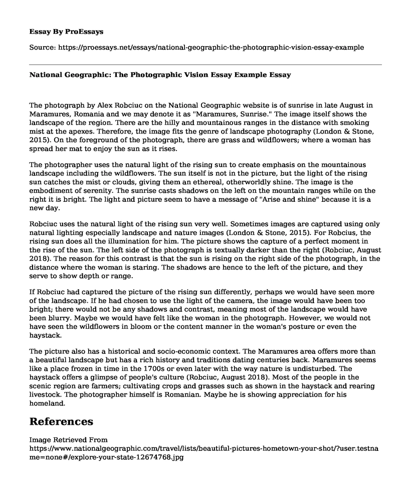 National Geographic: The Photographic Vision Essay Example
