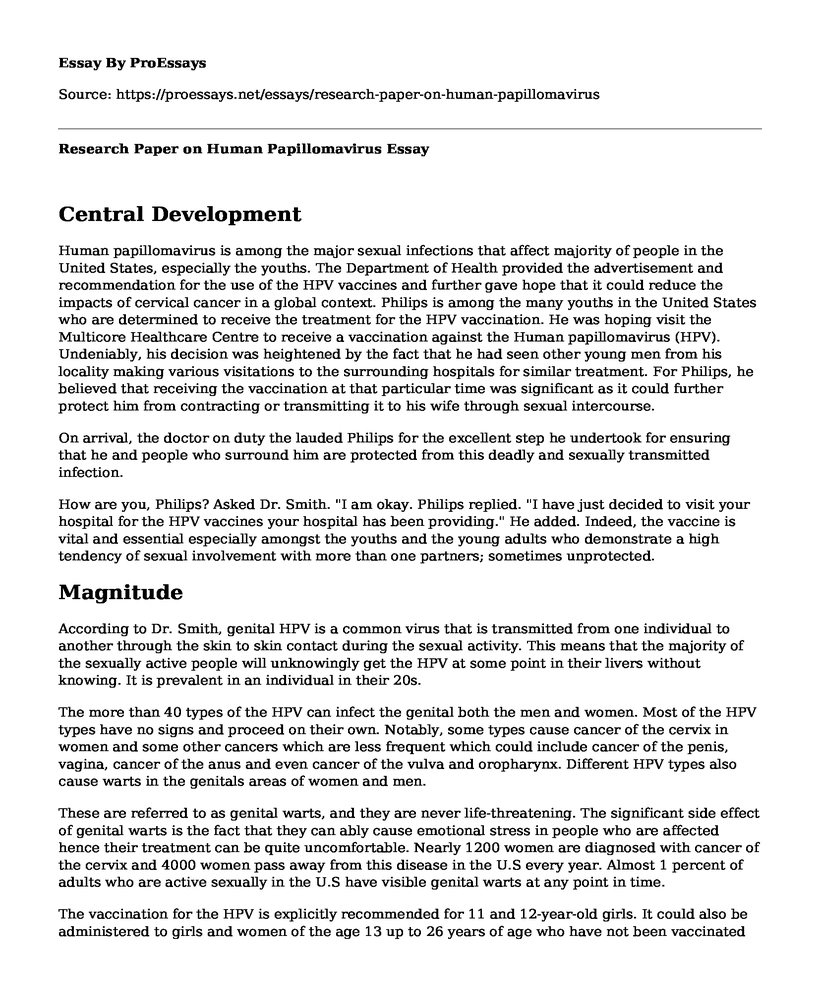 Research Paper on Human Papillomavirus