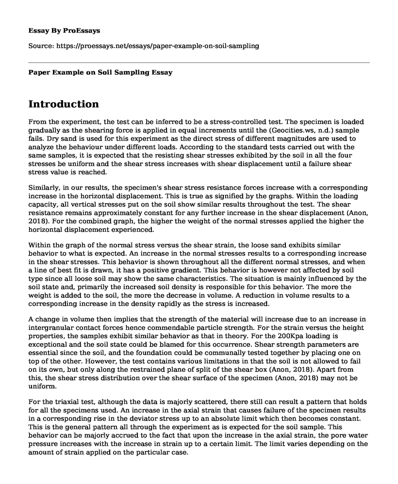 Paper Example on Soil Sampling