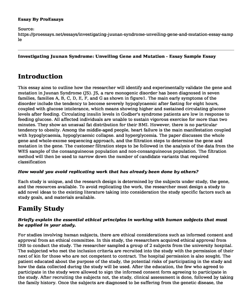 Investigating Juunan Syndrome: Unveiling Gene and Mutation - Essay Sample