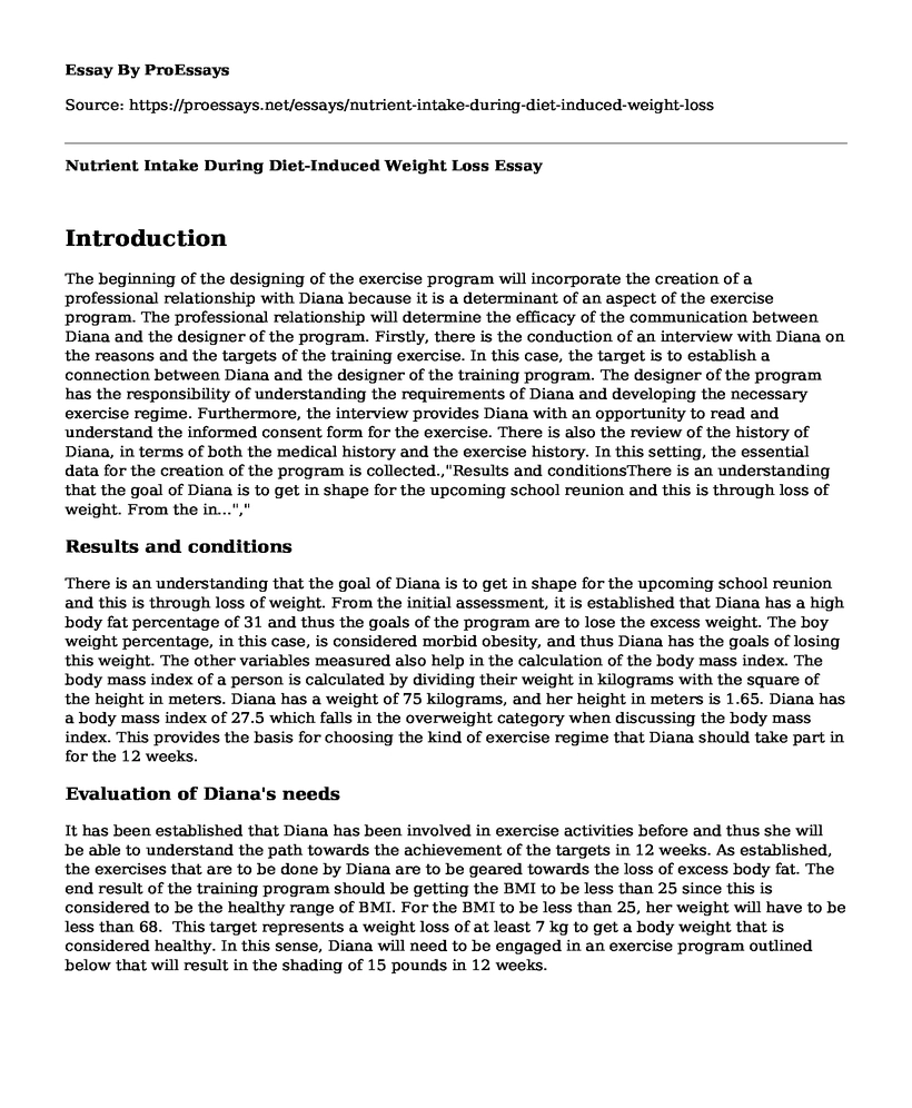 Nutrient Intake During Diet-Induced Weight Loss